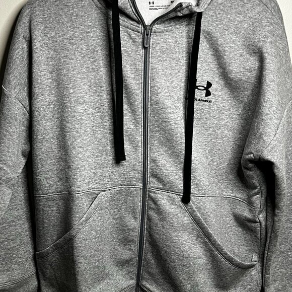 Under Armour Rival Fleece FZ Hoodie Size S in Steel Medium Heather Black - Picture 1 of 5